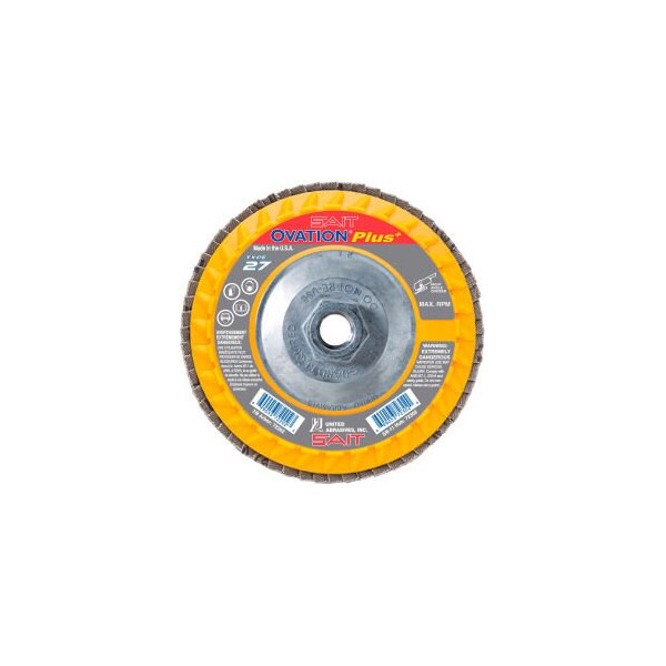 United Abrasives/Sait United Abrasives - Sait Ovation Flap Disc T27 5-1/2x 5/8-11 36 Grit Zirconium, PK10 72307 - main